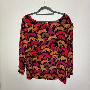 Numph Cats Long Sleeve Women's Top Size 36 (Small)